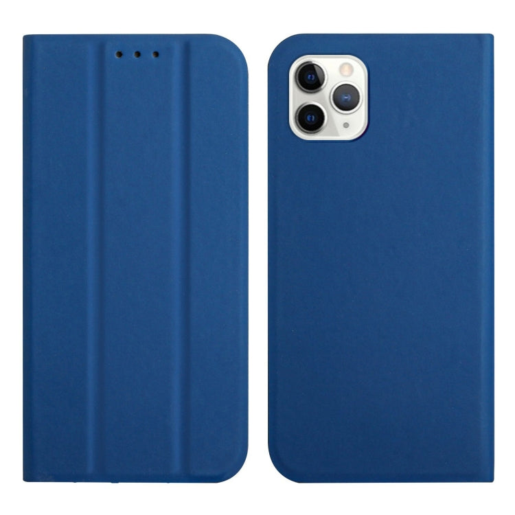 For iPhone 13 Pro Max 3-Folding Ultrathin Skin Feel Magnetic Solid Color Horizontal Flip Leather Case with Holder