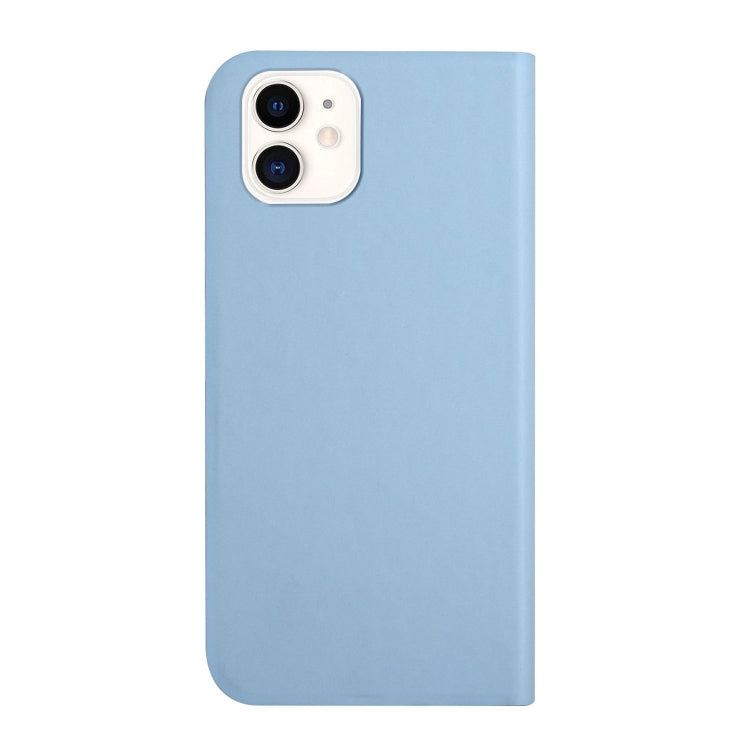 For iPhone 12 mini 3-Folding Ultrathin Skin Feel Magnetic Solid Color Horizontal Flip Leather Case with Holder