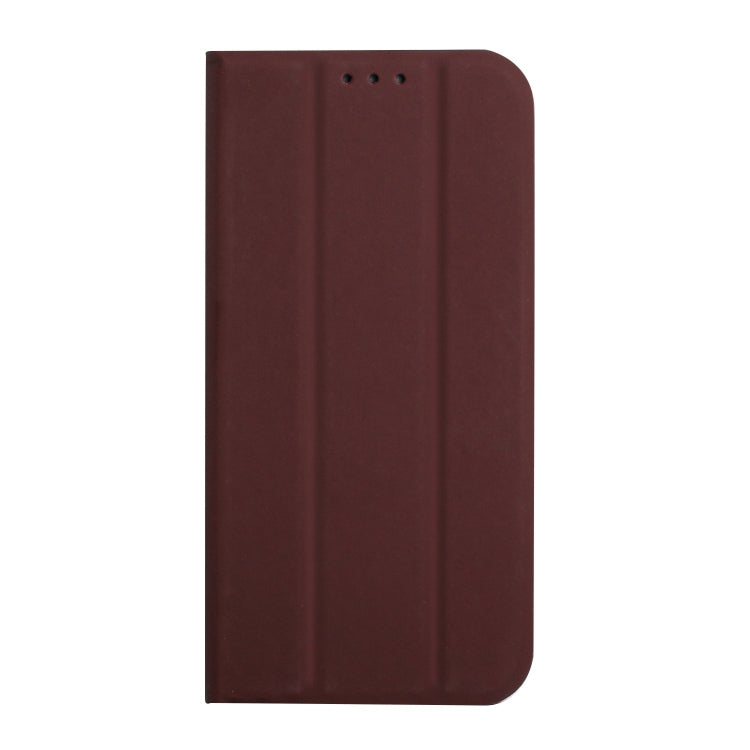 For iPhone 12 mini 3-Folding Ultrathin Skin Feel Magnetic Solid Color Horizontal Flip Leather Case with Holder