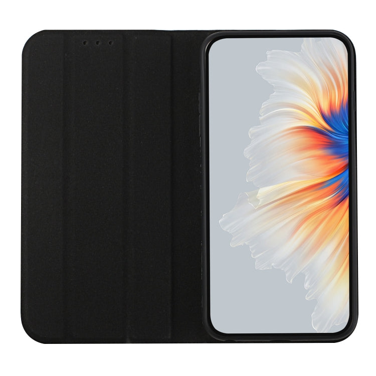 For iPhone 12 mini 3-Folding Ultrathin Skin Feel Magnetic Solid Color Horizontal Flip Leather Case with Holder