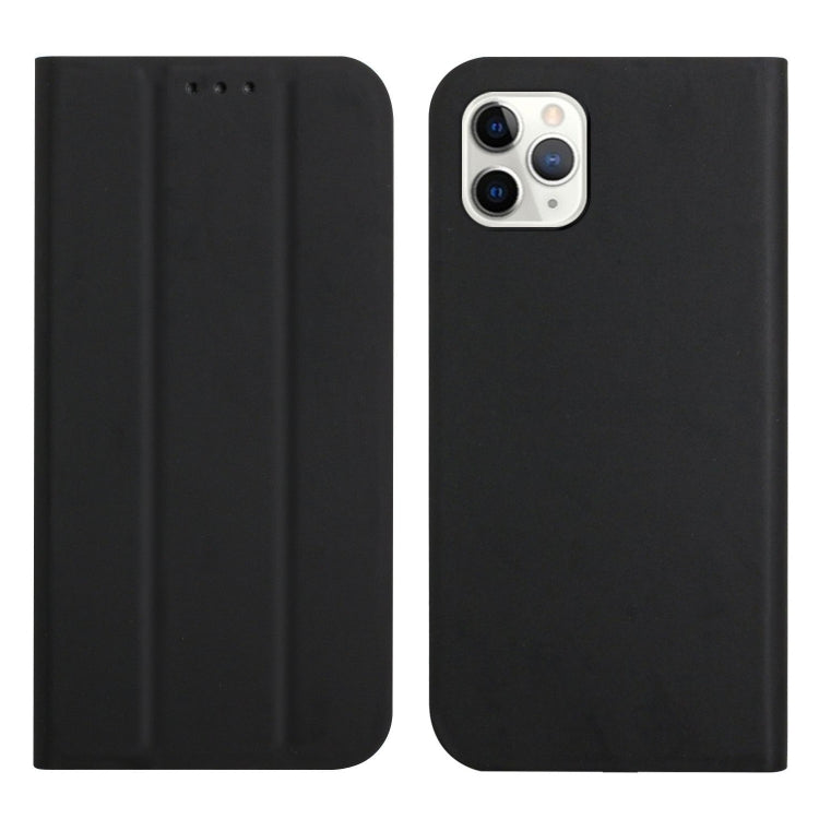 For iPhone 12 Pro Max 3-Folding Ultrathin Skin Feel Magnetic Solid Color Horizontal Flip Leather Case with Holder