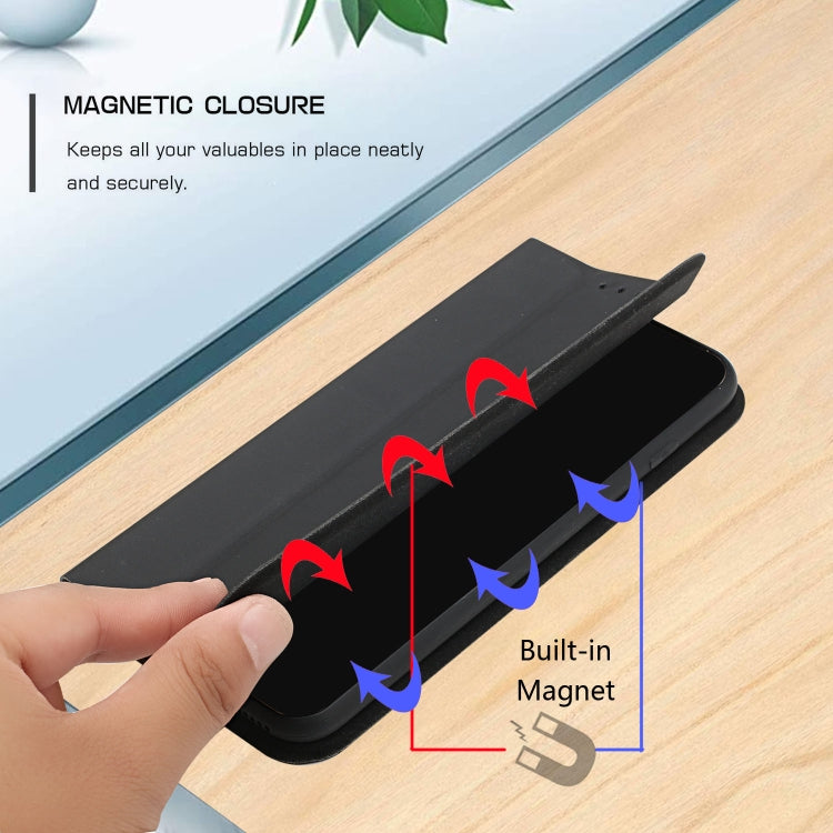 For iPhone 12 Pro Max 3-Folding Ultrathin Skin Feel Magnetic Solid Color Horizontal Flip Leather Case with Holder