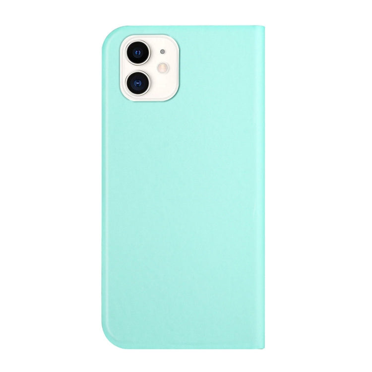 For iPhone 11 3-Folding Ultrathin Skin Feel Magnetic Solid Color Horizontal Flip Leather Case with Holder