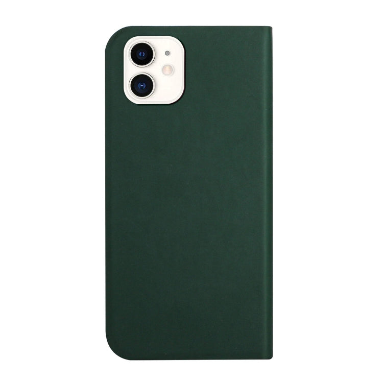 For iPhone 11 3-Folding Ultrathin Skin Feel Magnetic Solid Color Horizontal Flip Leather Case with Holder