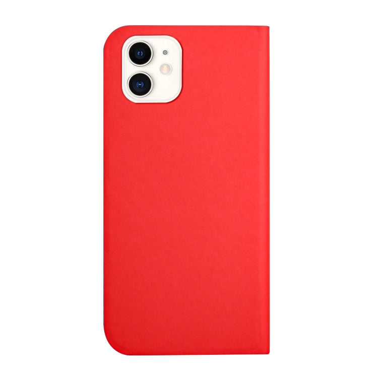 For iPhone 11 3-Folding Ultrathin Skin Feel Magnetic Solid Color Horizontal Flip Leather Case with Holder