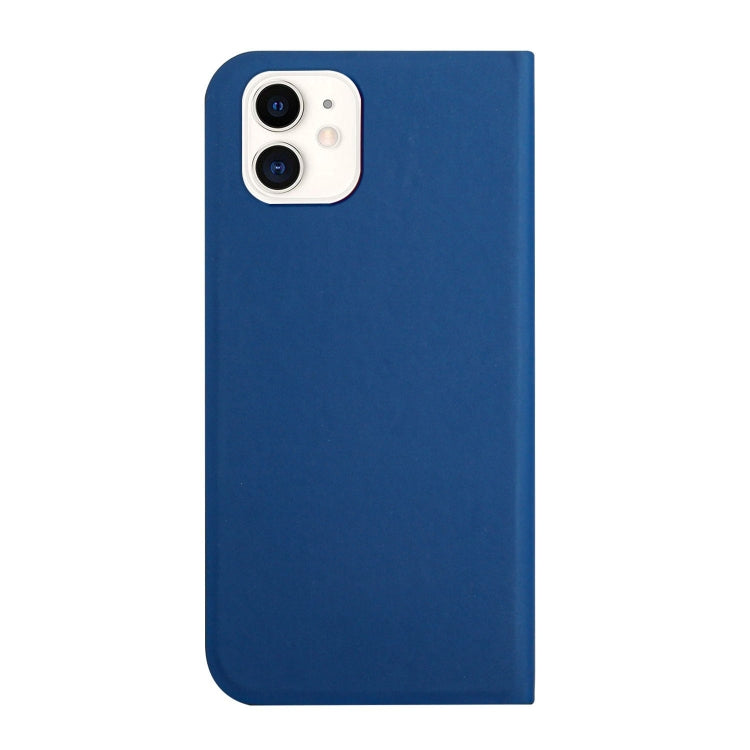 For iPhone 11 3-Folding Ultrathin Skin Feel Magnetic Solid Color Horizontal Flip Leather Case with Holder