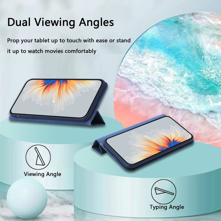 For iPhone 11 3-Folding Ultrathin Skin Feel Magnetic Solid Color Horizontal Flip Leather Case with Holder