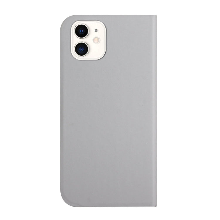 For iPhone 11 3-Folding Ultrathin Skin Feel Magnetic Solid Color Horizontal Flip Leather Case with Holder