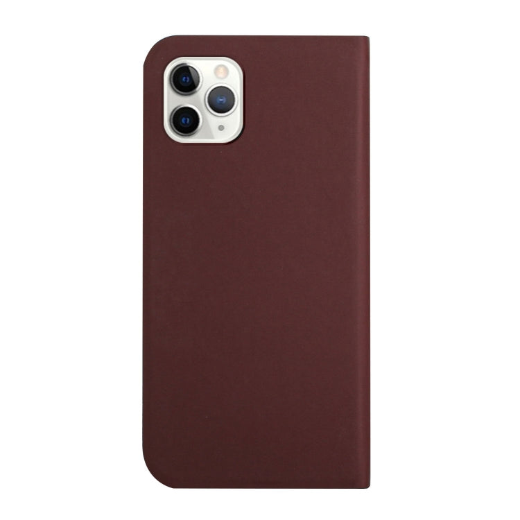 For iPhone 11 Pro 3-Folding Ultrathin Skin Feel Magnetic Solid Color Horizontal Flip Leather Case with Holder