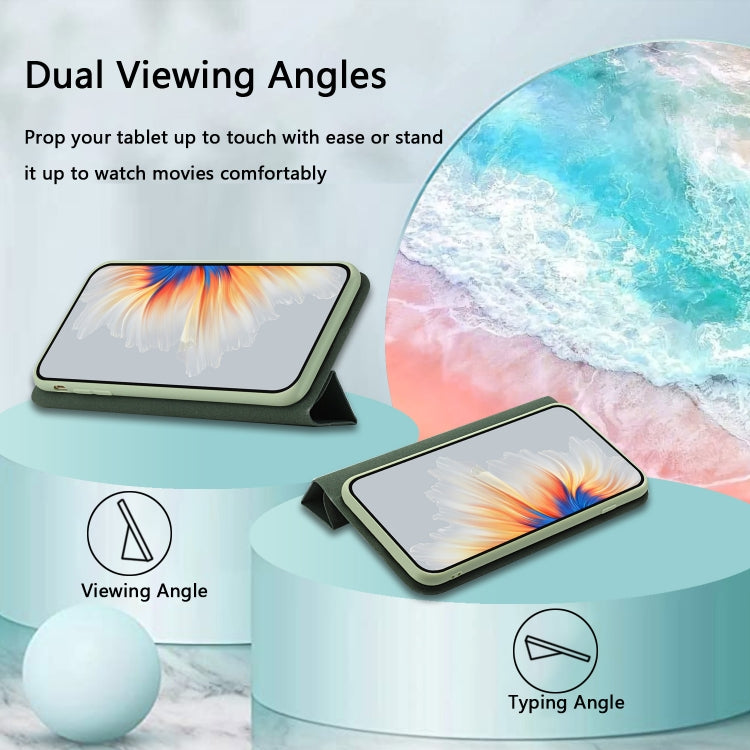 For iPhone 11 Pro Max 3-Folding Ultrathin Skin Feel Magnetic Solid Color Horizontal Flip Leather Case with Holder