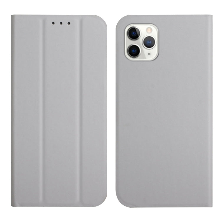 For iPhone 11 Pro Max 3-Folding Ultrathin Skin Feel Magnetic Solid Color Horizontal Flip Leather Case with Holder