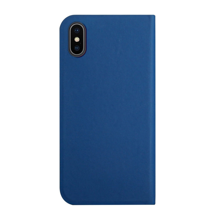 For iPhone X / XS 3-Folding Ultrathin Skin Feel Magnetic Solid Color Horizontal Flip Leather Case with Holder