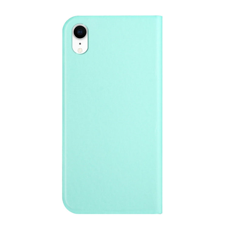 For iPhone XR 3-Folding Ultrathin Skin Feel Magnetic Solid Color Horizontal Flip Leather Case with Holder