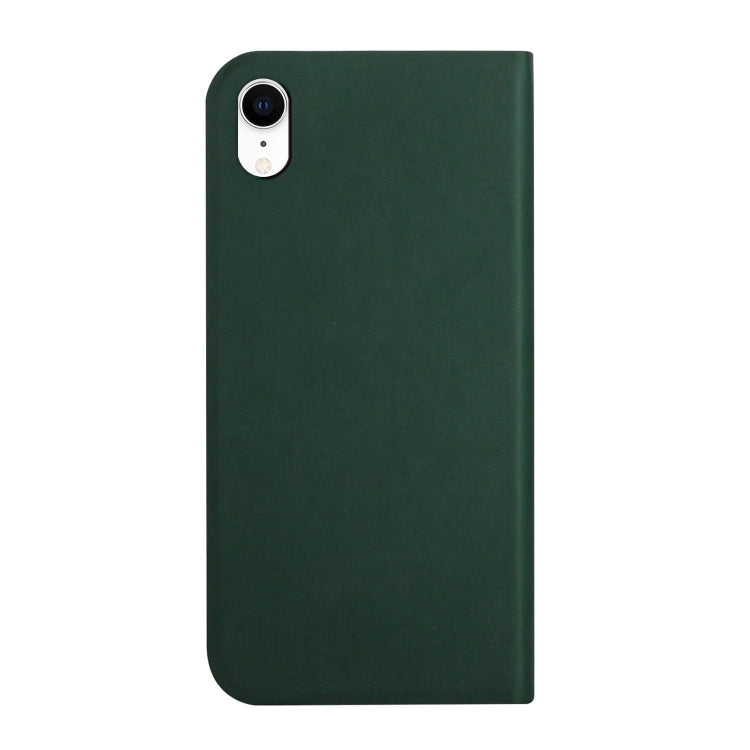 For iPhone XR 3-Folding Ultrathin Skin Feel Magnetic Solid Color Horizontal Flip Leather Case with Holder