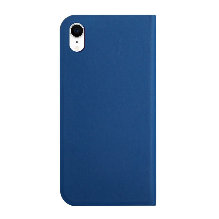 For iPhone XR 3-Folding Ultrathin Skin Feel Magnetic Solid Color Horizontal Flip Leather Case with Holder