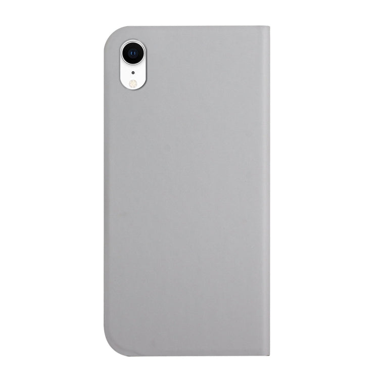 For iPhone XR 3-Folding Ultrathin Skin Feel Magnetic Solid Color Horizontal Flip Leather Case with Holder