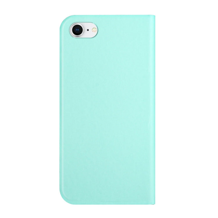 For iPhone SE 2022 / SE 2020 / 8 / 7 3-Folding Ultrathin Skin Feel Magnetic Solid Color Horizontal Flip Leather Case with Holder