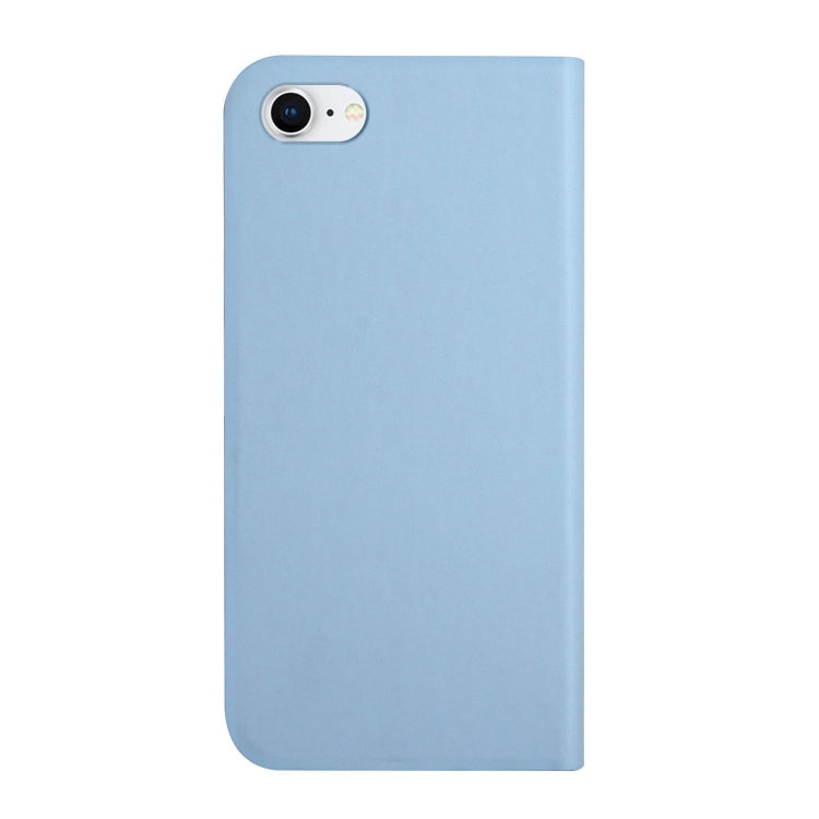 For iPhone SE 2022 / SE 2020 / 8 / 7 3-Folding Ultrathin Skin Feel Magnetic Solid Color Horizontal Flip Leather Case with Holder