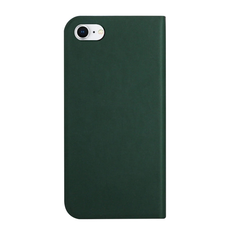 For iPhone SE 2022 / SE 2020 / 8 / 7 3-Folding Ultrathin Skin Feel Magnetic Solid Color Horizontal Flip Leather Case with Holder