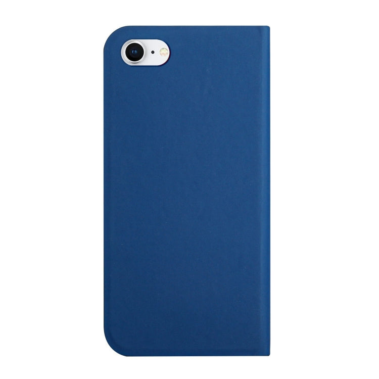 For iPhone SE 2022 / SE 2020 / 8 / 7 3-Folding Ultrathin Skin Feel Magnetic Solid Color Horizontal Flip Leather Case with Holder