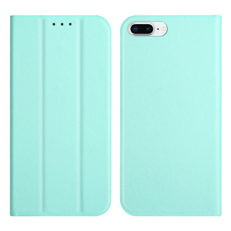 3-Folding Ultrathin Skin Feel Magnetic Solid Color Horizontal Flip Leather Case with Holder For iPhone 7 Plus / 8 Plus