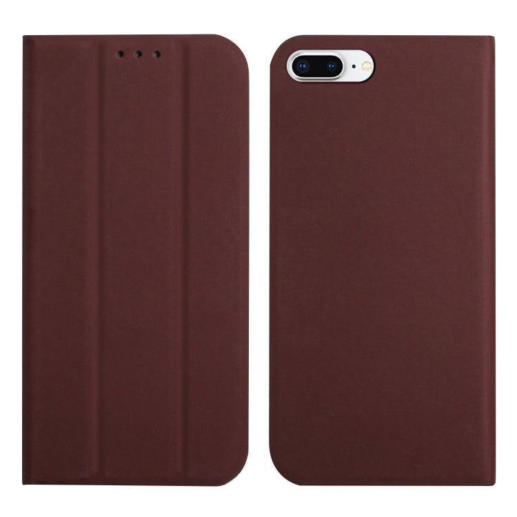 3-Folding Ultrathin Skin Feel Magnetic Solid Color Horizontal Flip Leather Case with Holder For iPhone 7 Plus / 8 Plus