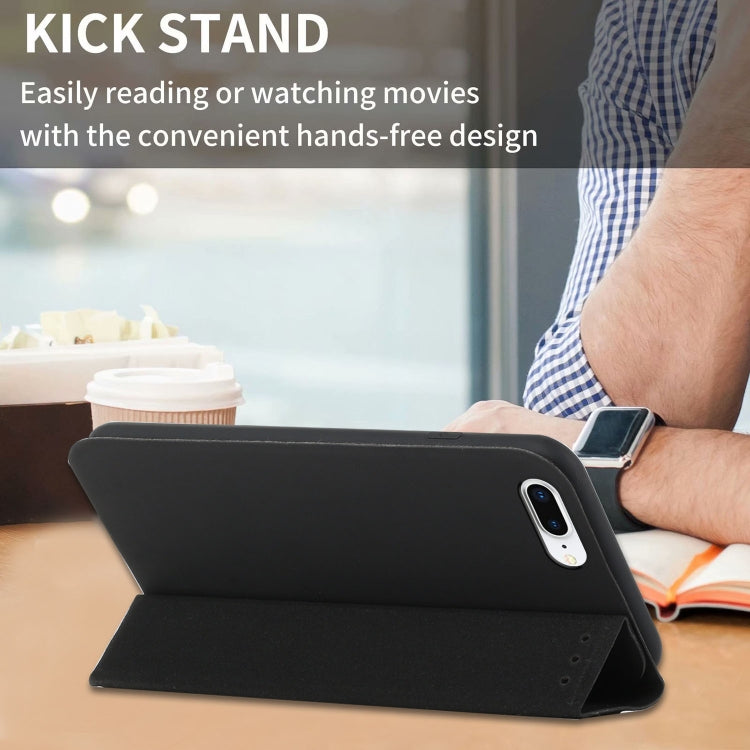 3-Folding Ultrathin Skin Feel Magnetic Solid Color Horizontal Flip Leather Case with Holder For iPhone 7 Plus / 8 Plus