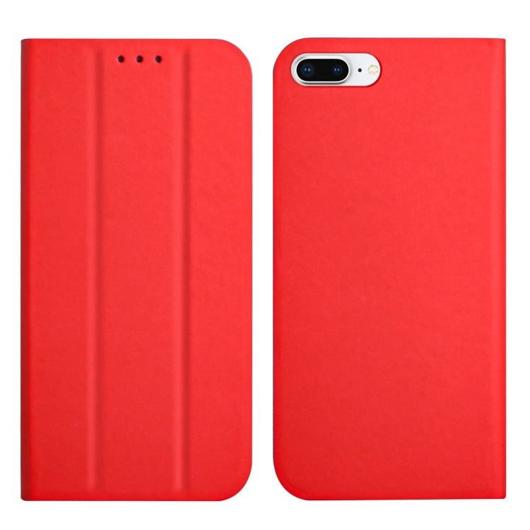 3-Folding Ultrathin Skin Feel Magnetic Solid Color Horizontal Flip Leather Case with Holder For iPhone 7 Plus / 8 Plus