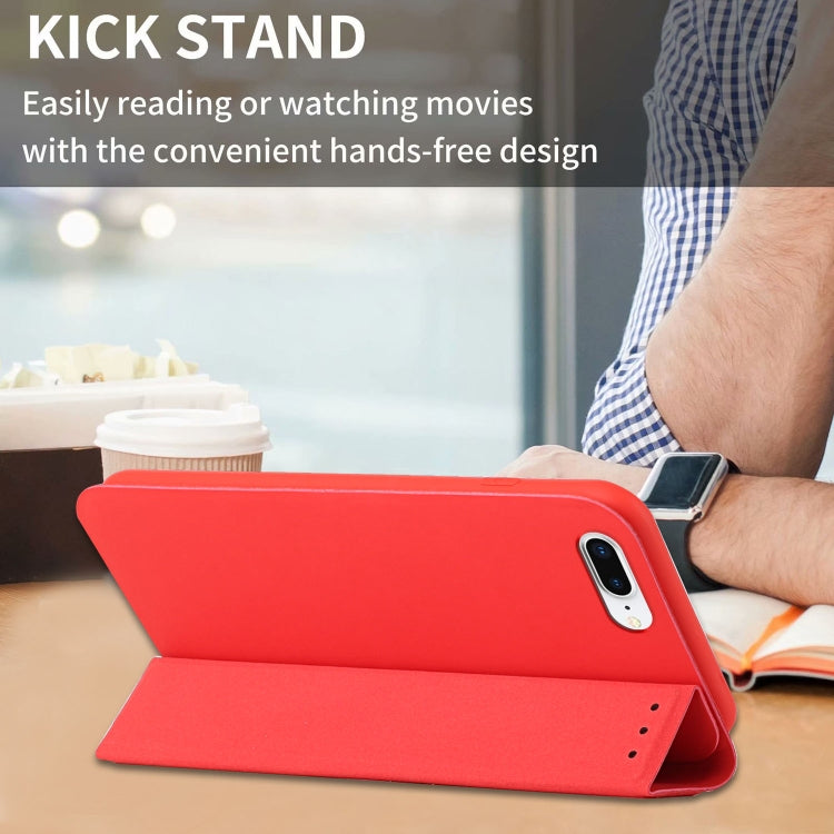 3-Folding Ultrathin Skin Feel Magnetic Solid Color Horizontal Flip Leather Case with Holder For iPhone 7 Plus / 8 Plus