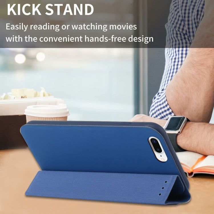 3-Folding Ultrathin Skin Feel Magnetic Solid Color Horizontal Flip Leather Case with Holder For iPhone 7 Plus / 8 Plus