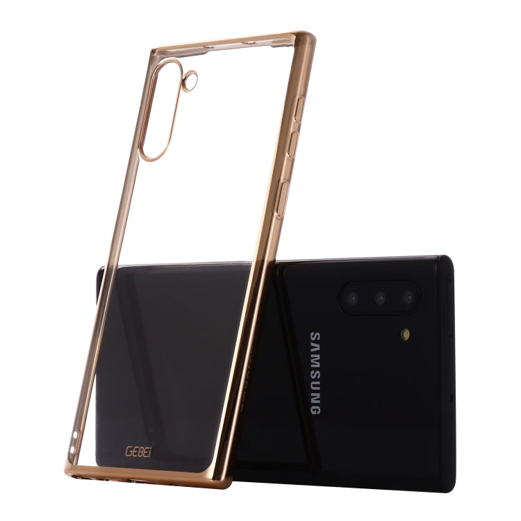 For Galaxy Note 10 GEBEI Plating TPU Shockproof Protective Case