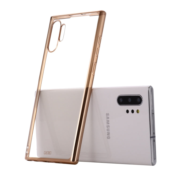 For Galaxy Note 10+ GEBEI Plating TPU Shockproof Protective Case