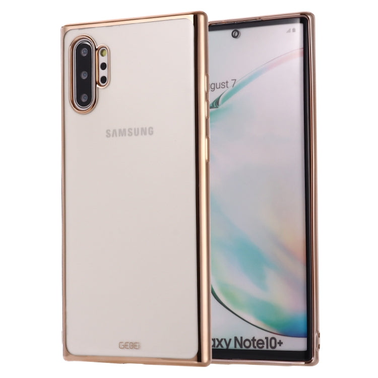 For Galaxy Note 10+ GEBEI Plating TPU Shockproof Protective Case