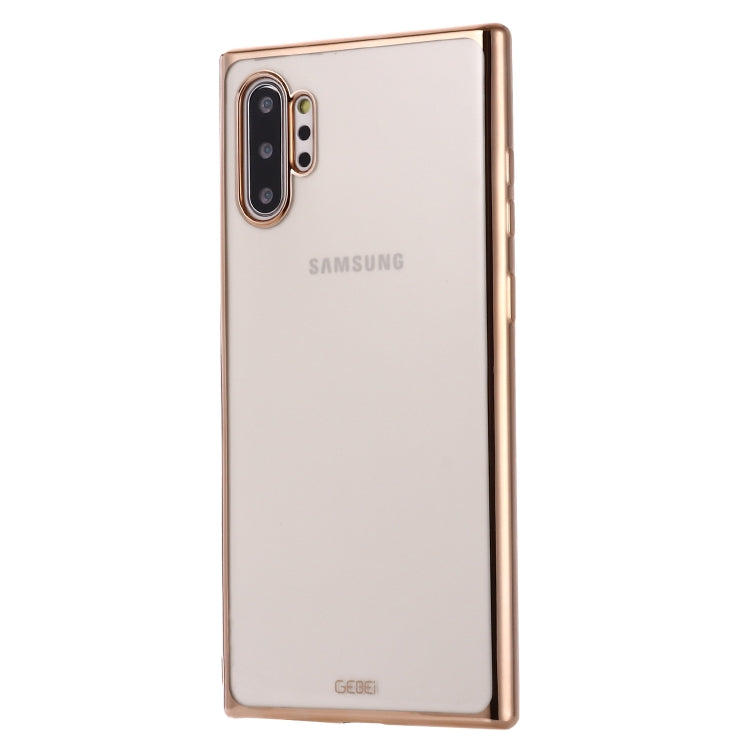For Galaxy Note 10+ GEBEI Plating TPU Shockproof Protective Case