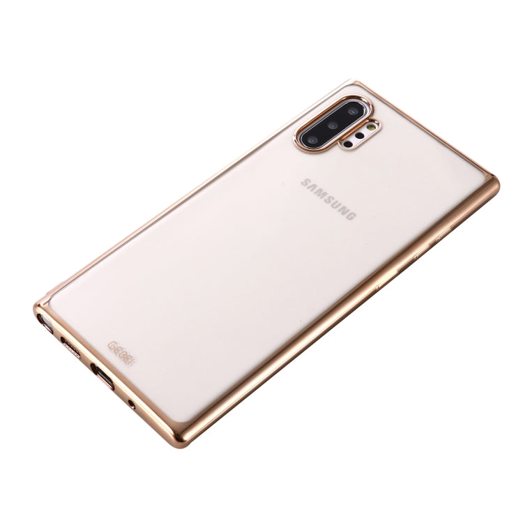 For Galaxy Note 10+ GEBEI Plating TPU Shockproof Protective Case