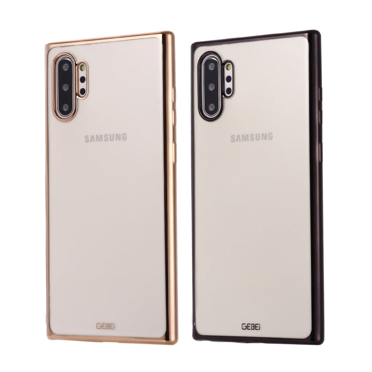 For Galaxy Note 10+ GEBEI Plating TPU Shockproof Protective Case