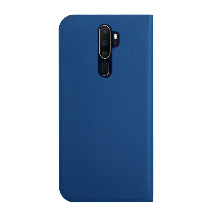 For OPPO A9 2020 3-Folding Ultrathin Skin Feel Magnetic Solid Color Horizontal Flip Leather Case with Holder
