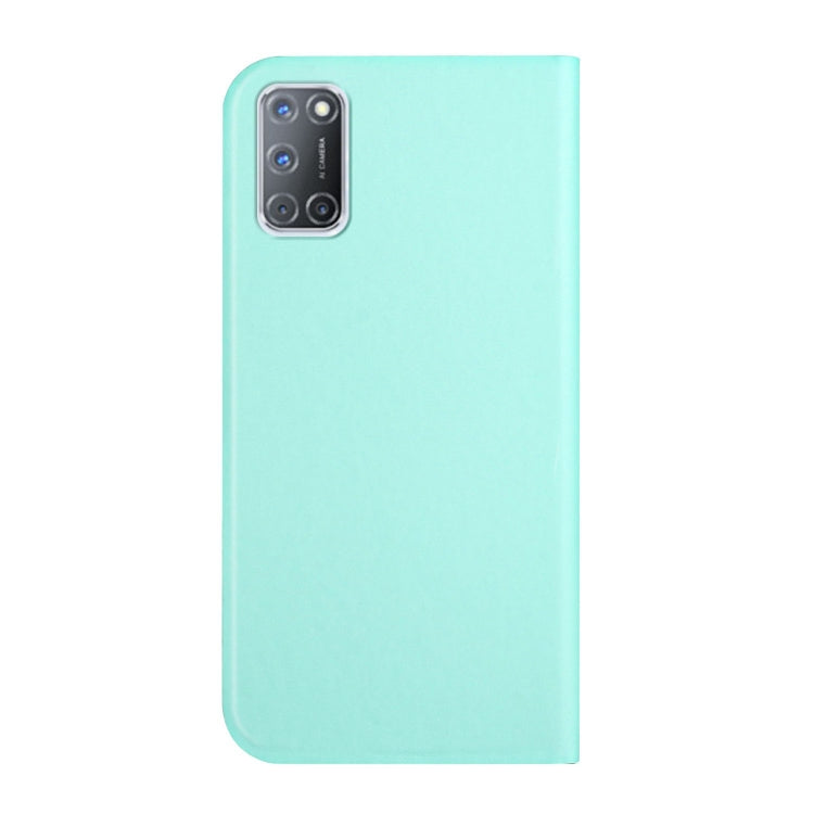 For OPPO A52 / A72 / A92 3-Folding Ultrathin Skin Feel Magnetic Solid Color Horizontal Flip Leather Case with Holder