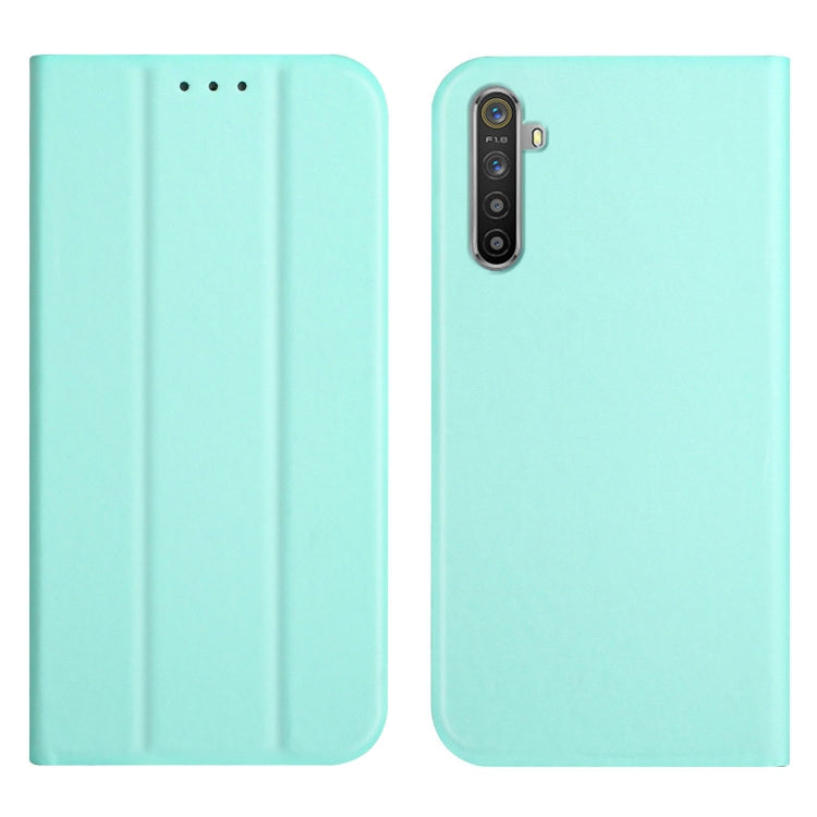 For OPPO Realme 6 Pro 3-Folding Ultrathin Skin Feel Magnetic Solid Color Horizontal Flip Leather Case with Holder