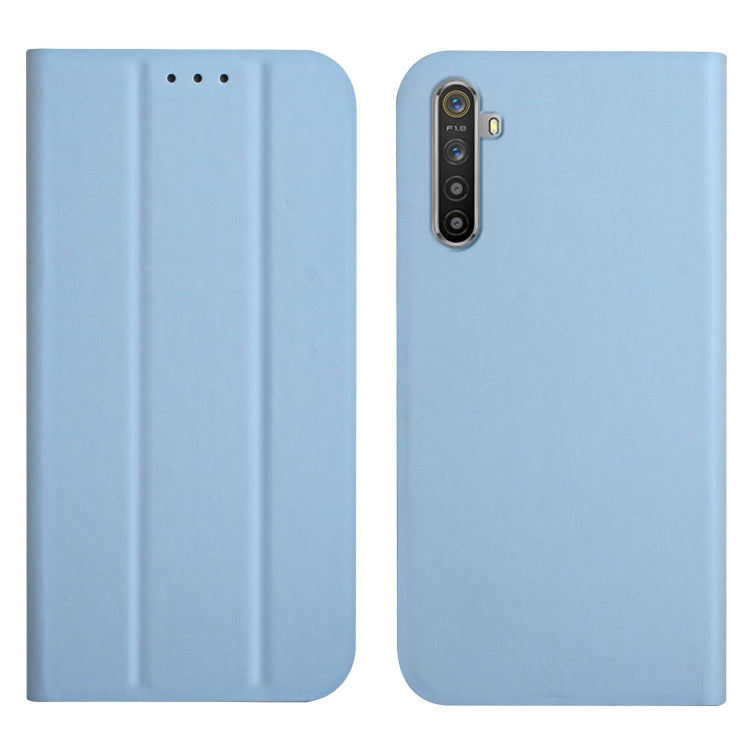 For OPPO Realme 6 Pro 3-Folding Ultrathin Skin Feel Magnetic Solid Color Horizontal Flip Leather Case with Holder