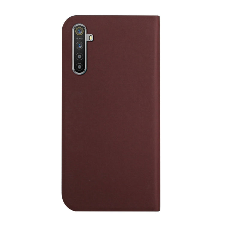 For OPPO Realme 6 Pro 3-Folding Ultrathin Skin Feel Magnetic Solid Color Horizontal Flip Leather Case with Holder