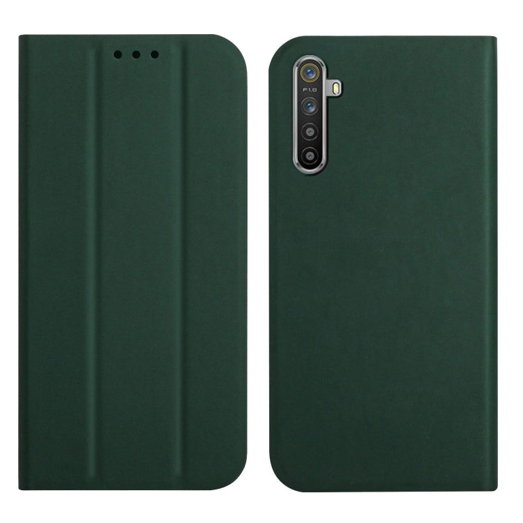 For OPPO Realme 6 Pro 3-Folding Ultrathin Skin Feel Magnetic Solid Color Horizontal Flip Leather Case with Holder