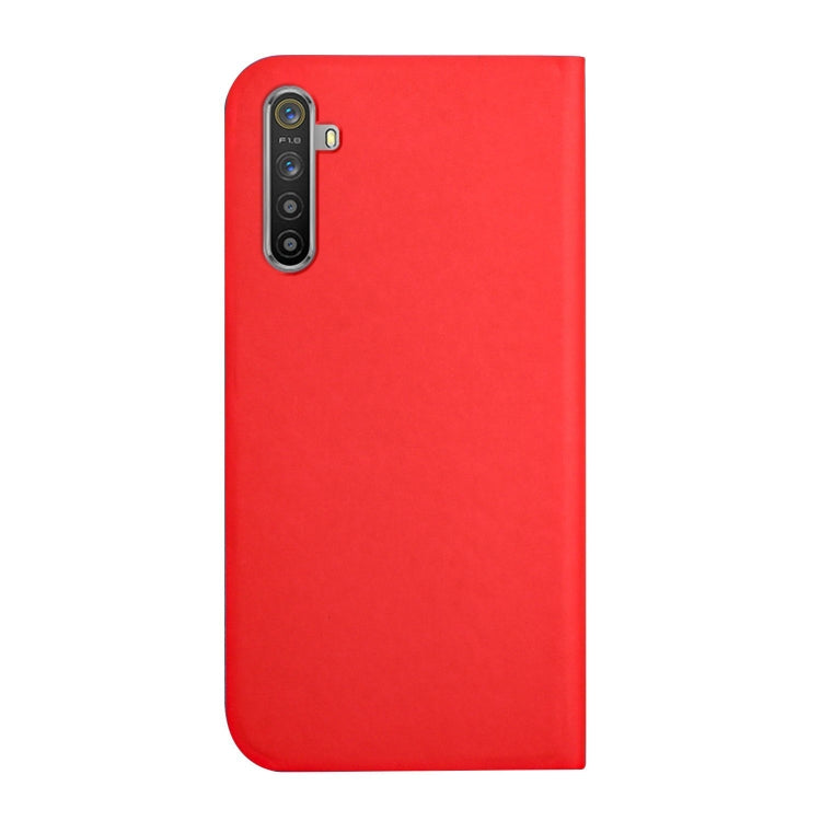 For OPPO Realme 6 Pro 3-Folding Ultrathin Skin Feel Magnetic Solid Color Horizontal Flip Leather Case with Holder