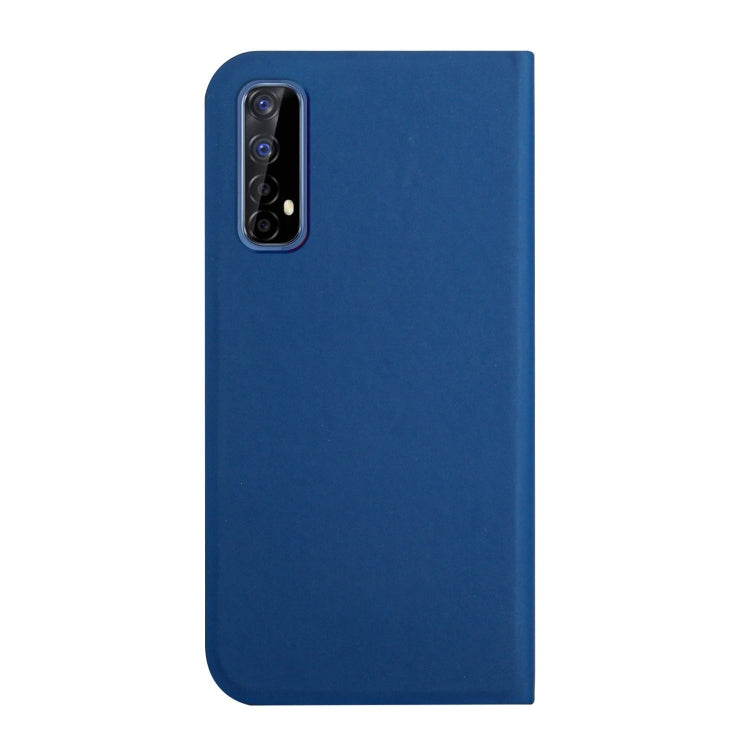 For OPPO Realme 7 3-Folding Ultrathin Skin Feel Magnetic Solid Color Horizontal Flip Leather Case with Holder