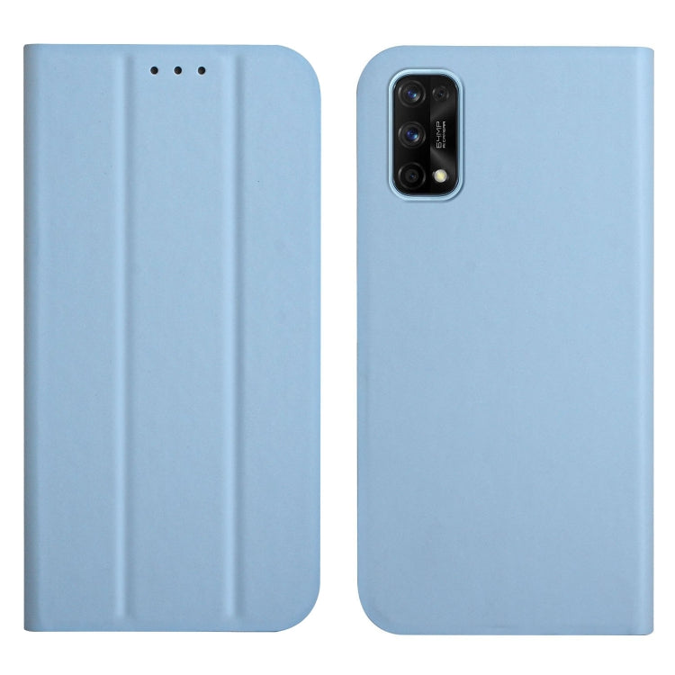 For OPPO Realme 7 Pro 3-Folding Ultrathin Skin Feel Magnetic Solid Color Horizontal Flip Leather Case with Holder