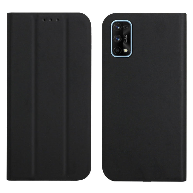 For OPPO Realme 7 Pro 3-Folding Ultrathin Skin Feel Magnetic Solid Color Horizontal Flip Leather Case with Holder