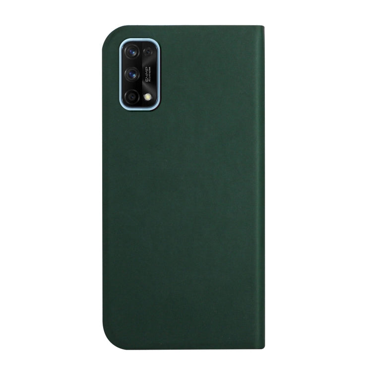 For OPPO Realme 7 Pro 3-Folding Ultrathin Skin Feel Magnetic Solid Color Horizontal Flip Leather Case with Holder
