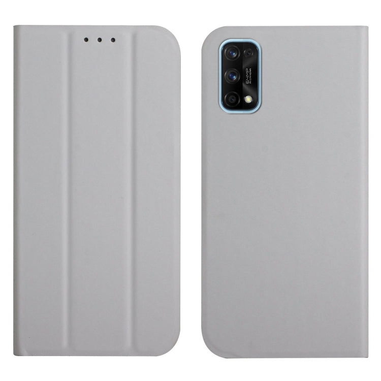 For OPPO Realme 7 Pro 3-Folding Ultrathin Skin Feel Magnetic Solid Color Horizontal Flip Leather Case with Holder