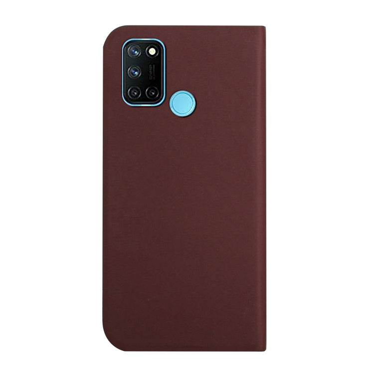 For OPPO Realme 7i 3-Folding Ultrathin Skin Feel Magnetic Solid Color Horizontal Flip Leather Case with Holder