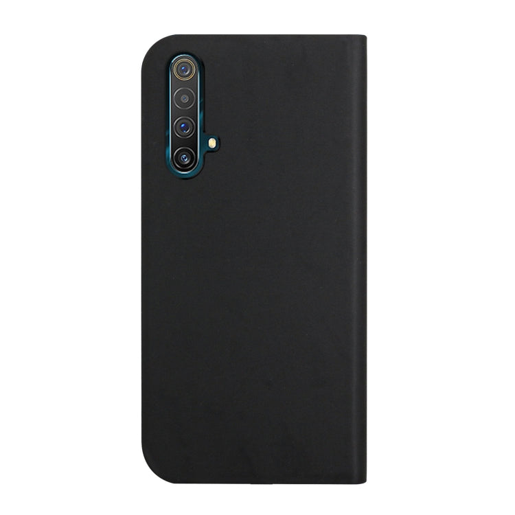 For OPPO Realme X3 / X50 5G 3-Folding Ultrathin Skin Feel Magnetic Solid Color Horizontal Flip Leather Case with Holder